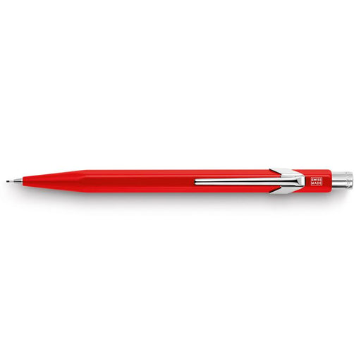Caran d'Ache 844 Mechanical pencil in red featuring a light-aluminum hexagonal body. Model Caran d'Ache 844.070