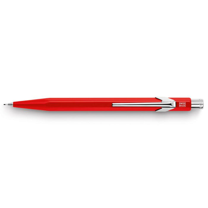 Caran d'Ache 844 Mechanical pencil in red featuring a light-aluminum hexagonal body. Model Caran d'Ache 844.070